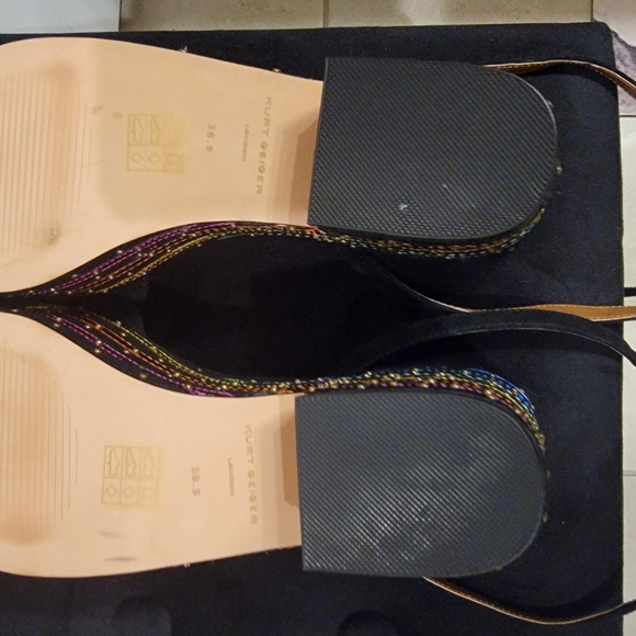 Kurt Geiger Black and Multicolor Platform Sandals - Picture 4 of 5